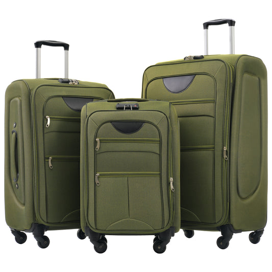 Softside Luggage Expandable 3 Piece Set Suitcase Upright Spinner Softshell Lightweight Luggage Travel Set-22-26-30 Inches