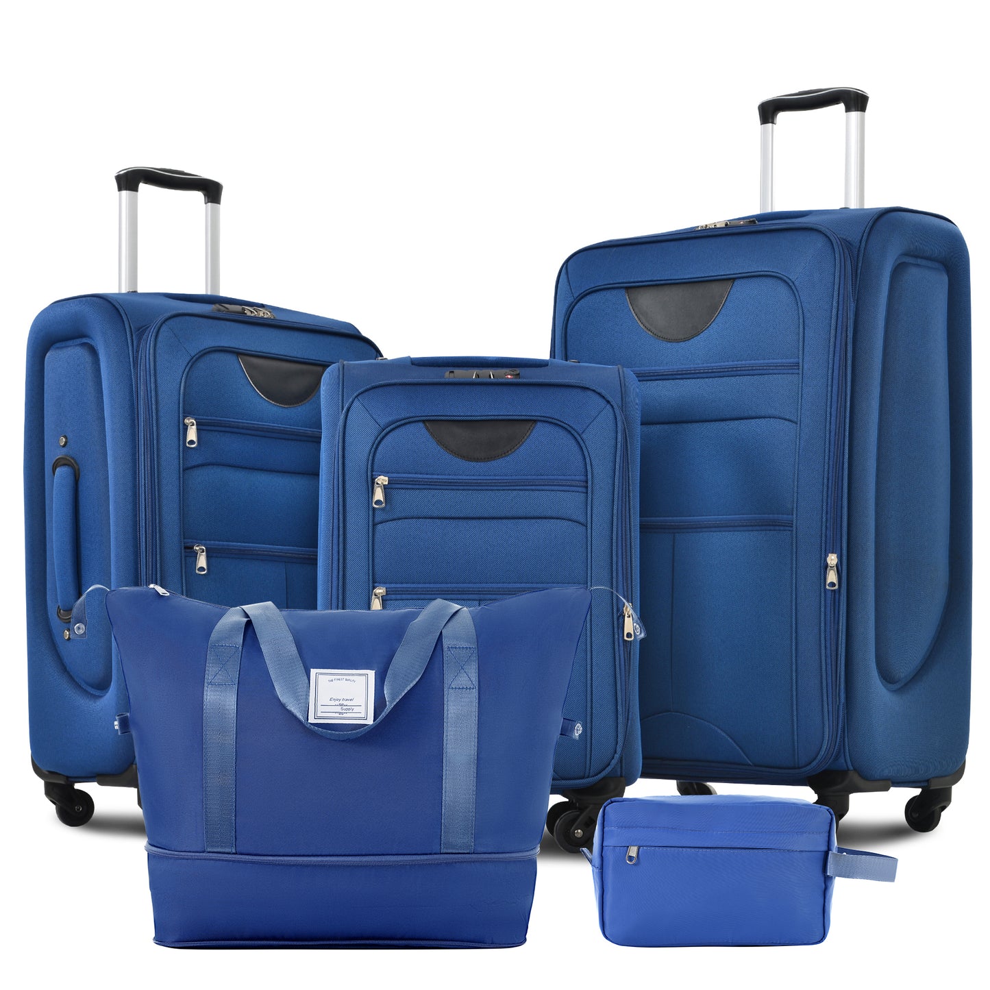 Softside Luggage Expandable 3 Piece Set Suitcase With Duffel Bag Upright Spinner Softshell Lightweight Luggage Travel Set-22-26-30 IN