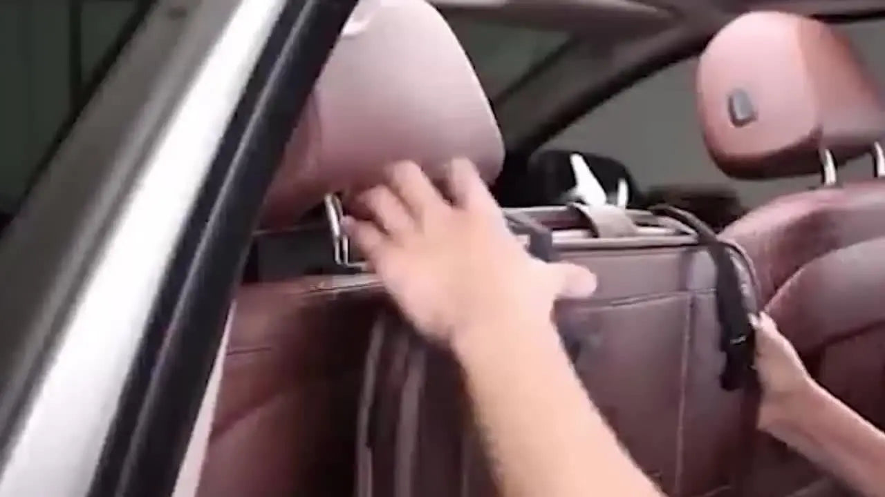 Leather Car Seat Organizer with Tray