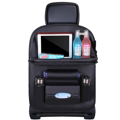 Leather Car Seat Organizer with Tray