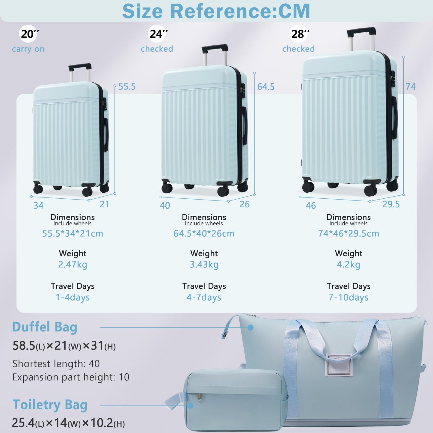 Luggage Set 5 Piece, Hardside Carry On Suitcase , Expandable Luggage With Travel Bags Spinner Wheels TSA Lock